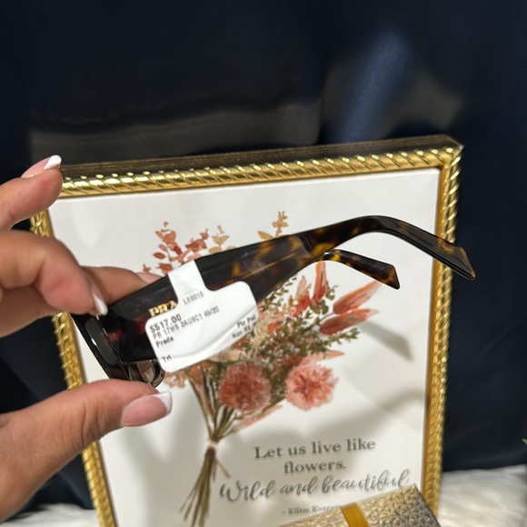 🤎Prada PR 17WS 2AU8C1 Tortoise Plastic Rectangle Sunglasses Brown Lens - Picture 15 of 17